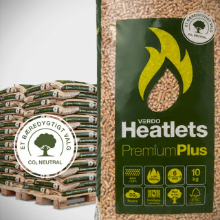 Heatlets PremiumPlus træpiller 6mm 10kg 900kg FSC®