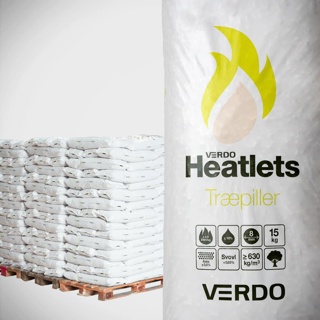 Heatlets Standard træpiller, 8mm, 15kg, 900 kg
