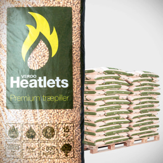 Heatlets Premium træpiller, 6mm, 15kg, 900 kg